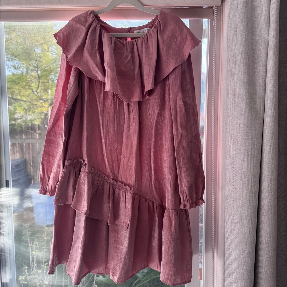 Zara Mauve Ruffled Kids Dress